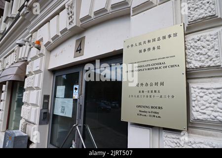 Das Generalkonsulat der Volksrepublik China in der Stadt Gotheburg, Schweden. Stockfoto