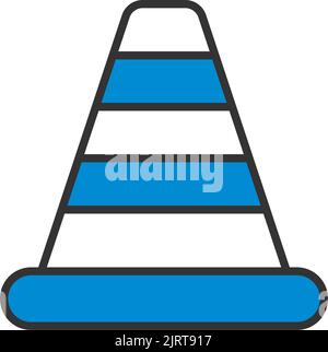 Symbol Für Verkehrskegel. Editierbare Fett Formatigte Kontur Mit Farbfüllungsdesign. Vektorgrafik. Stock Vektor