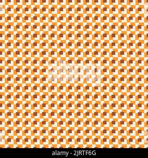 Retro Geo Quadrate Karos Handgezeichnete Vektor Nahtloses Muster Stock Vektor