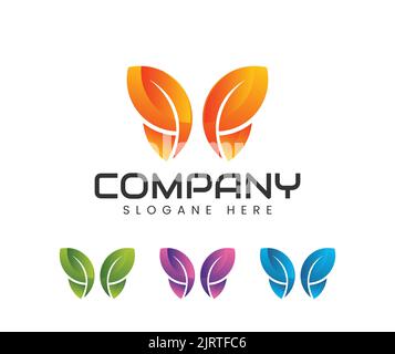 Moderne Schmetterling bunte Logo Design Konzept Vorlage. Schmetterling-Logo, einfaches und modernes Konzept geeignet für Schönheit, Kosmetik, Salon, Frauen Stock Vektor