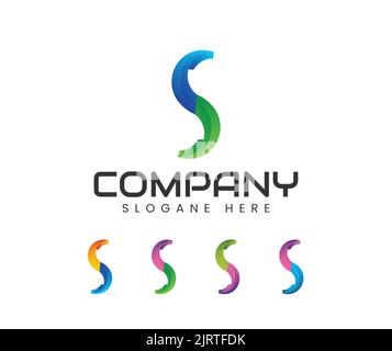 Logo-Design für Firmenbriefe. Abstraktes modernes Anfangsbuchstabe S Logo Konzept Stock Vektor