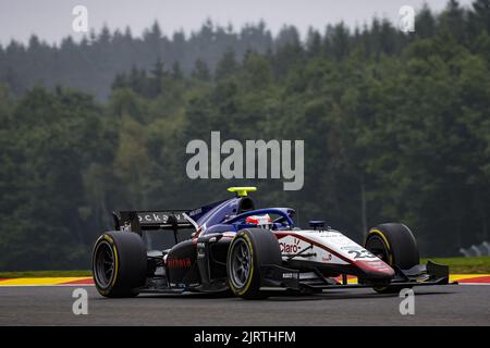 Spa, Belgien. 26. August 2022. Francorchamps, Belgien. 26. August 2022. 23 CALDERON Tatiana (col), Charouz Racing System, Dallara F2, Aktion während der Runde 11. der FIA Formel-2-Meisterschaft 2022, vom 26. Bis 28. August 2022 auf dem Circuit de Spa-Francorchamps in Francorchamps, Belgien - Foto: Julien Delfosse/Dppi/DPPI/LiveMedia Kredit: Unabhängige Fotoagentur/Alamy Live News Kredit: Independent Photo Agency/Alamy Live News Stockfoto