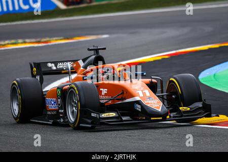 Spa, Belgien. 26. August 2022. Francorchamps, Belgien - 26/08/2022, 11 DRUGOVICH Felipe (BH), MP Motorsport, Dallara F2, Aktion während des 11.. Rennens der FIA Formel 2 Meisterschaft 2022, vom 26. Bis 28. August 2022 auf dem Circuit de Spa-Francorchamps, in Francorchamps, Belgien - Foto: Julien Delfosse / Dppi/DPPI/LiveMedia Kredit: Unabhängige Nachrichtenagentur/Alamy Live Stockfoto