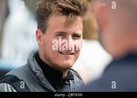 Basile Bourgnon, Edenred während des La Solitaire du Figaro 2022, Etappe 1, Monohull Beneteau 3 Segelrennen, Nantes - Port-la-Foret, Frankreich - Foto Nicolas Pehe / DPPI Stockfoto