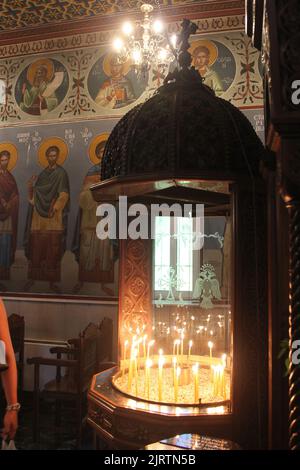 Creete, Agios Nikolaos, Griechenland. 18. August 2022. Agios Nikolaos, Griechenland, interner GV der Kirche Hagia Trias (Bild: © Salvatore Esposito/Pacific Press via ZUMA Press Wire) Stockfoto