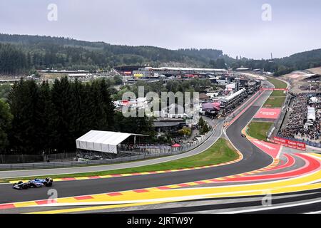 BWT Alpine Spanish Rider Fernando Alonso im Bild während eines Trainings beim Grand Prix F1 von Belgien, in Spa-Francorchamps, Freitag, 26. August 2022. Der Formel-1-Grand-Prix von Spa-Francorchamps findet an diesem Wochenende vom 26.. Bis 28.. August statt. BELGA FOTO DIRK WAEM Stockfoto