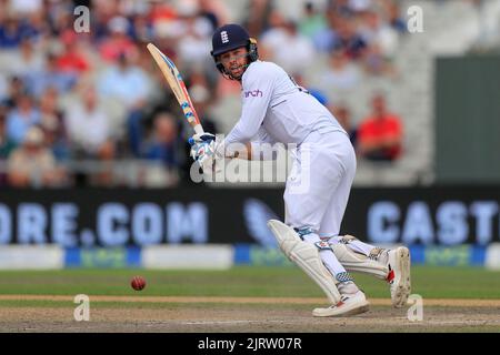 Ben Foakes aus England bei der Schlagaktion während des Tests 2. Stockfoto