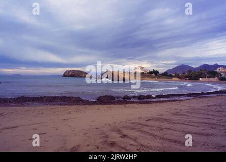 Bolnuevo Strand. Puerto de Mazarron, Murcia, Spanien. Stockfoto