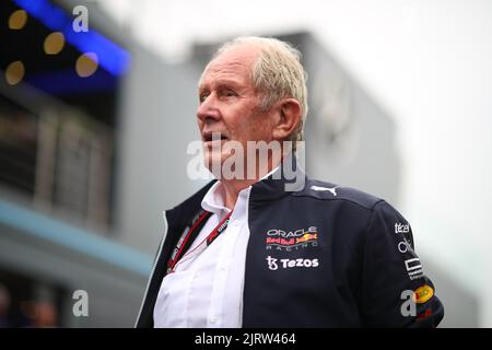 Stavelot Malmedy Spa, Belgien. 27. Januar 2022. Helmut Marko ehemaliger Profi-Rennfahrer und aktueller Berater der Formel-1-Teams der Red Bull GmbH und Leiter des Red Bull Fahrerentwicklungsprogramms während des belgischen GP, 25-28. August 2022 auf der Strecke Spa-Francorchamps, Formel 1 Weltmeisterschaft 2022. Kredit: Unabhängige Fotoagentur/Alamy Live Nachrichten Stockfoto