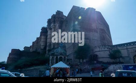 Jodhpur Rajasthan, Indien – 1. Februar 2014 : Alte alte Festung mehrangarh in jodhpur Stadt, Rajasthan, Indien Stockfoto