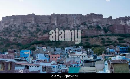 Jodhpur Rajasthan, Indien – 1. Februar 2014 : Alte alte Festung mehrangarh in jodhpur Stadt, Rajasthan, Indien Stockfoto