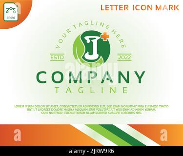 Kreativer Brief I und Gesundheitsfürsorge grünes Blatt Logo Designvorlage Stock Vektor