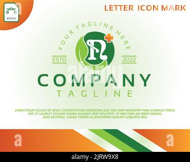 Kreativer Buchstabe N und Design-Vorlage für das grüne Blatt-Logo im Gesundheitswesen Stock Vektor