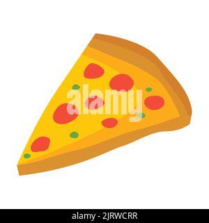 Niedliche Lebensmittel der Pizza auf Cartoon-Version, Vektor-Illustration Stock Vektor