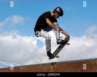 Silverstone Circuit, Silverstone, Nr, Towcester, 26.. August, 2022. Extreme Sports Demonstration von BMX Legends Credit: John Gaffen/Alamy Live News Stockfoto