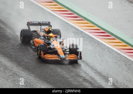 Spa, Belgien. 26. August 2022. Lando Norris (GBR) McLaren. 26.08.2022. Formel 1 Weltmeisterschaft, Rd 14, Großer Preis Von Belgien, Spa Francorchamps, Belgien, Übungstag. Bildnachweis sollte lauten: XPB/Press Association Images. Quelle: XPB Images Ltd/Alamy Live News Stockfoto