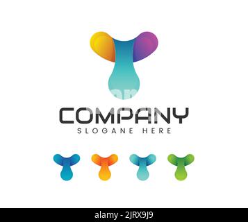 Buchstabe T Logo Symbol Designelemente Vorlage Stock Vektor