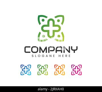 Apotheke Logo Medizin Cross abstraktes Design Vektor Stock Vektor