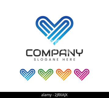 Vektor-Vorlage für Herz-Logo-Design Stock Vektor