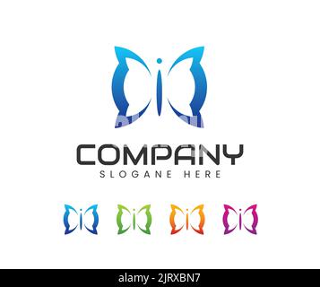 Abstraktes Schmetterlingslogo. Schmetterling-Logo-Design und Icon-Vorlage. Vektorgrafik. Stock Vektor