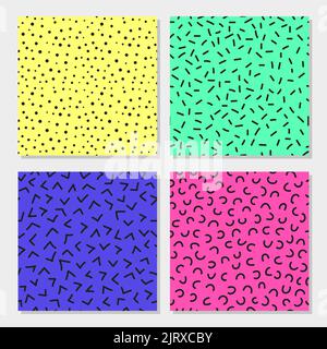 Satz von Hand gezeichneten nahtlosen Mustern. Sammlung von abstrakten Vektorhintergründen für Ihr Design Stock Vektor