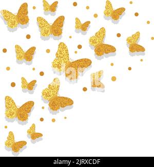 Luxus Feier Hintergrund mit glitzernden goldenen Schmetterlingen. Kann als Geburtstagskarte, Hochzeitseinladung, Grüße verwendet werden. Vektorgrafik Stock Vektor
