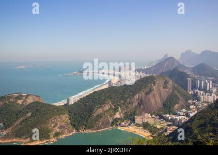 Das Viertel von der Stadt von der Spitze des Zuckerhut in Rio de Janeiro, Brasilien. Stockfoto