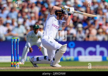 Manchester, Großbritannien. 26. August 2022. Ben Stokes hat am 8/26/2022 in Manchester, Großbritannien, für England geschlagen. (Foto von Conor Molloy/News Images/Sipa USA) Quelle: SIPA USA/Alamy Live News Stockfoto