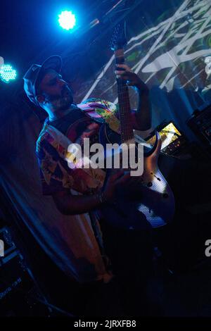 Stoke Prior, Großbritannien, 26. August 2022, Wired UK treten beim Beermageddon Heavy Metal Festival auf. Kredit: Will Tudor/Alamy Live Nachrichten Stockfoto