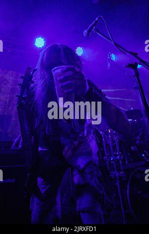 Stoke Prior, Großbritannien, 26. August 2022, Wired UK treten beim Beermageddon Heavy Metal Festival auf. Kredit: Will Tudor/Alamy Live Nachrichten Stockfoto