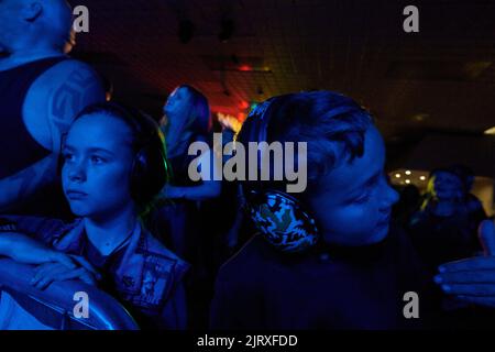 Stoke Prior, Großbritannien, 26. August 2022, Wired UK treten beim Beermageddon Heavy Metal Festival auf. Kredit: Will Tudor/Alamy Live Nachrichten Stockfoto