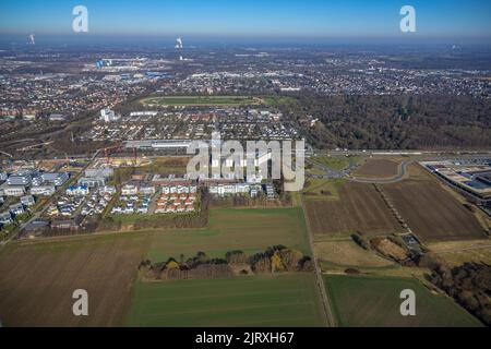 Luftaufnahme, Stadtkrone-Ost, Bundesstraße B1, A40 und B236, Dortmund, Ruhrgebiet, Nordrhein-Westfalen, Deutschland, Europa, DE, Luftaufnahme, Vögel-e Stockfoto