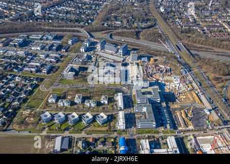 Luftaufnahme, Stadtkrone-Ost, Bundesstraße B1, A40 und B236, Dortmund, Ruhrgebiet, Nordrhein-Westfalen, Deutschland, Europa, DE, Luftaufnahme, Vögel-e Stockfoto