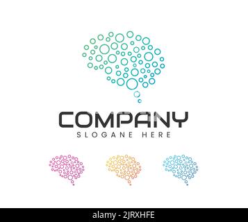 Kreatives BRAIN-Logo. Idee denken Konzept. Brainstorming Macht Denken Gehirn Logotyp Symbol Logo. Stock Vektor