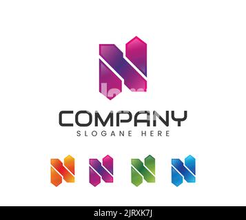 Abstraktes Buchstaben- und Logodesign. Kreativer Buchstabe N Logo-Design. Anfangsbuchstabe N Logo mit kreativer moderner Geschäfttypografie Vektorvorlage Stock Vektor