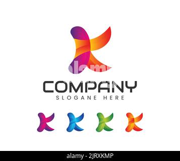 Modernes Logo im Buchstaben k. Design-Vorlagen für das Symbol „Buchstabe K“ Stock Vektor