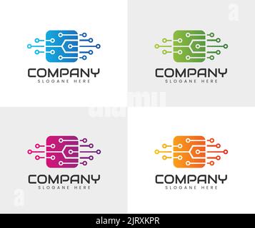 Technologie-Logo-Design Stock Vektor