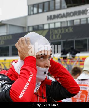 Mogyorod, Ungarn. Juli 31. 2022. Formel 1 großer Preis von Ungarn in Hungaroring, Ungarn. Im Bild: Charles Leclerc (MON) von Ferrari Stockfoto