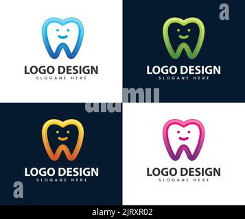 Happy Zahnklinik Logo. Zahnklinik Logo Symbol, Vektor Illustration Stock Vektor