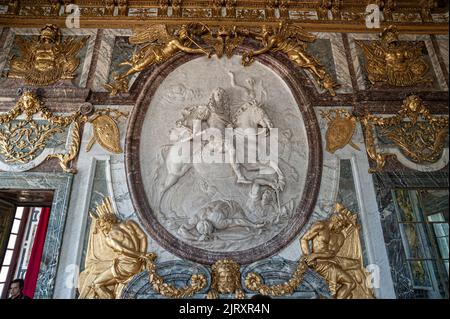 Innendetails des Schlosses von Versailles. Versailles, Frankreich. Stockfoto