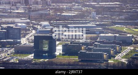 Luftaufnahme, thyssenkrupp Quarter Konzernzentrale im Westviertel in Essen, Ruhrgebiet, Nordrhein-Westfalen, Deutschland, DE, Essen, Europa, comm Stockfoto