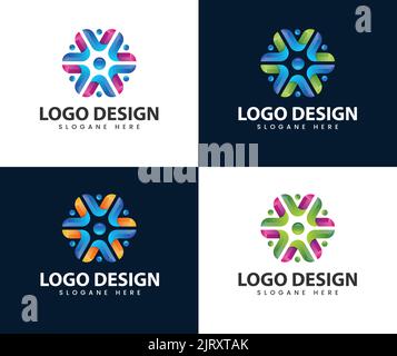 Abstraktes Business People Community Logo Design. Team work Logo Design, Menschen abstrakt, modernes Geschäft, Verbindung Stock Vektor