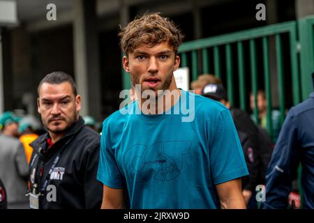 Stavelot, Belgien, 26.. August 2022, Pierre Gasly aus Frankreich tritt für die Scuderia AlphaTauri an. Training, Runde 14 der Formel-1-Meisterschaft 2022. Kredit: Michael Potts/Alamy Live Nachrichten Stockfoto