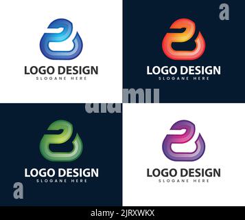 Abstraktes Dreieck Medien spielen Buchstabe e Logo Design.Business Corporate Letter P Logo Design Vektor. Vektor-Vorlage mit farbigem P-Logo. Stock Vektor