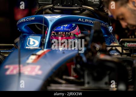 Stavelot, Belgien, 26.. August 2022, Fernando Alonso aus Spanien tritt für Alpine F1 an. Training, Runde 14 der Formel-1-Meisterschaft 2022. Kredit: Michael Potts/Alamy Live Nachrichten Stockfoto