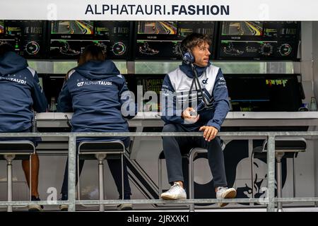 Stavelot, Belgien, 26.. August 2022, Pierre Gasly aus Frankreich tritt für die Scuderia AlphaTauri an. Training, Runde 14 der Formel-1-Meisterschaft 2022. Kredit: Michael Potts/Alamy Live Nachrichten Stockfoto