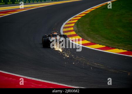 Stavelot, Belgien, 26.. August 2022, Daniel Ricciardo, aus Australien tritt für McLaren F1 an. Training, Runde 14 der Formel-1-Meisterschaft 2022. Kredit: Michael Potts/Alamy Live Nachrichten Stockfoto