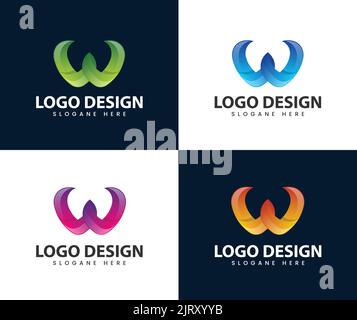 Abstrakt, moderner Buchstabe mit Logo-Design. W Letter Logo Vorlage Vektor Illustration Design Stock Vektor