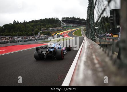 Spa, Belgien. 26. August 2022. 14 ALONSO Fernando (SPA), Alpine F1 Team A522, Aktion während der Formel 1 Rolex Grand Prix von Belgien 2022, 14. Lauf der FIA Formel 1 Weltmeisterschaft 2022 vom 26. Bis 28. August 2022 auf dem Circuit de Spa-Francorchamps in Francorchamps, Belgien - Foto: Dppi/DPPI/LiveMedia Kredit: Independent Photo Agency/Alamy Live News Stockfoto