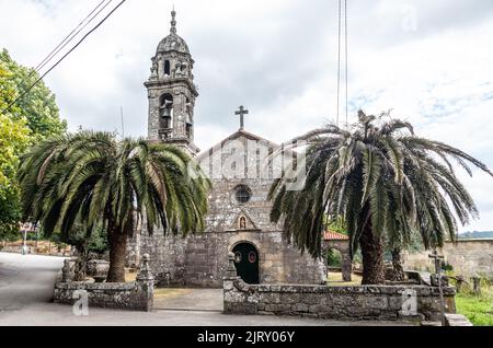 Traditionelle Römisch-Katholische Kirche Auf Dem Camino De Santiago Galicia Spanien Stockfoto